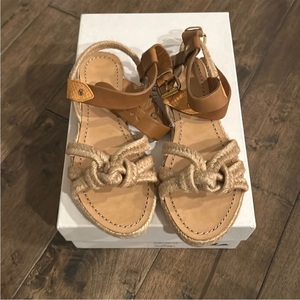 Isabel Marant camel and cream rope sandals